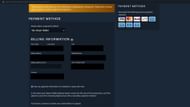 Steam Payment Portal not working (Image via Steam)